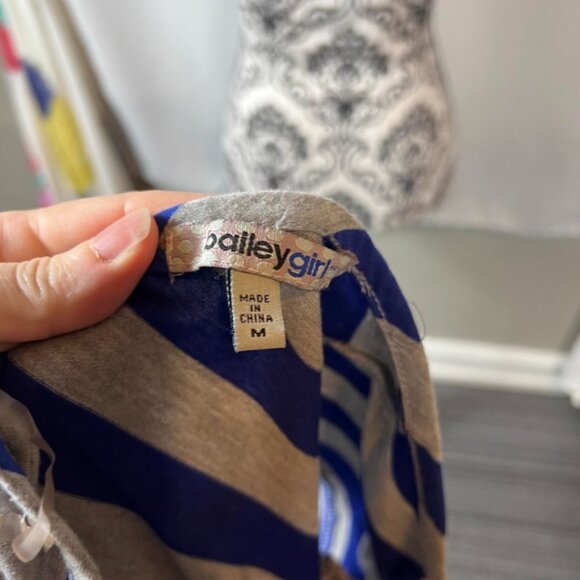 Bailey Girl Royal Blue & Gray Striped Cutout Maxi Dress Size M - Picture 10 of 10